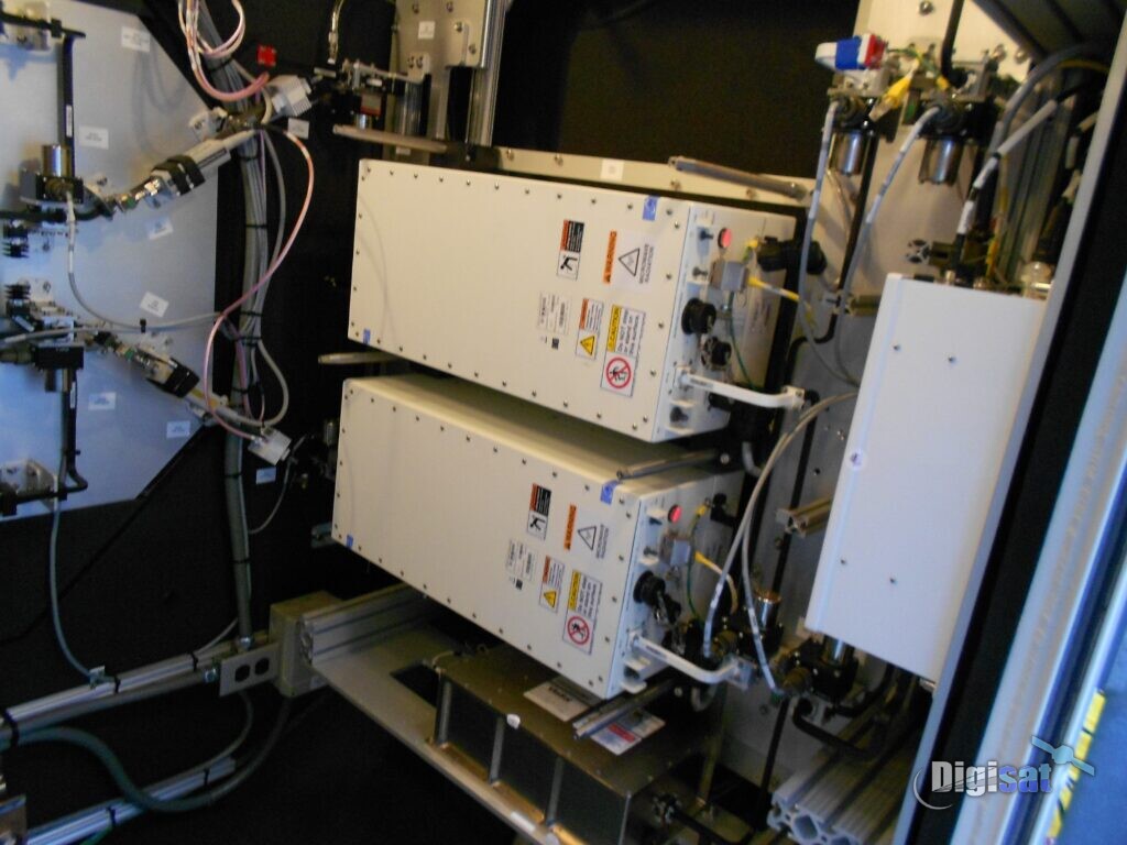 Satellite amplifiers being integrated into an equipment cabinet